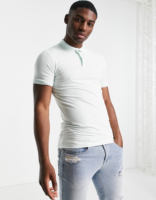 ASOS DESIGN muscle fit polo in light green - MGREEN