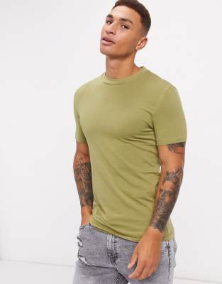 green muscle fit shirt