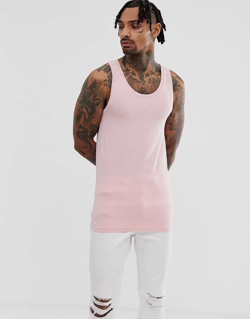 ASOS DESIGN organic muscle fit vest in pink