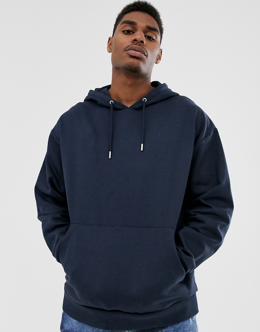 ASOS DESIGN organic oversized hoodie in navy