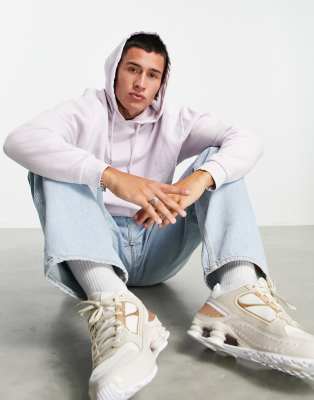 Asos Design Organic Oversized Hoodie In Purple Vintage Wash Part Of A Set Asos