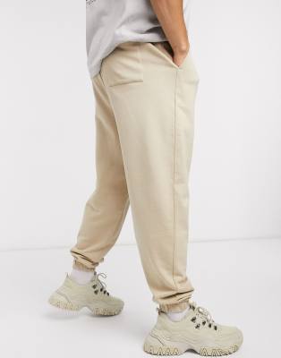 oversized beige joggers