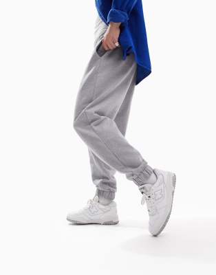 Asos Design Organic Oversized Sweatpants In Gray Heather