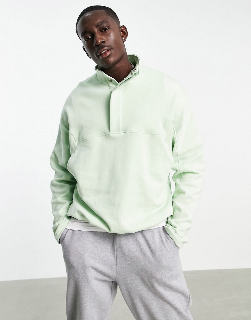 ASOS DESIGN organic oversized sweatshirt in green - part of a set