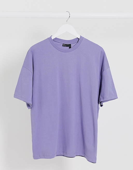 ASOS DESIGN organic oversized t-shirt with crew neck in purple | ASOS