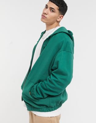 hunter green zip up hoodie