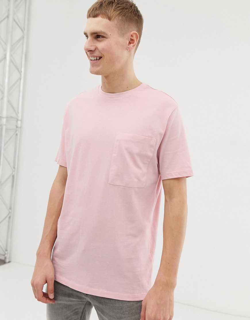 ASOS DESIGN organic relaxed t-shirt with pocket in pink