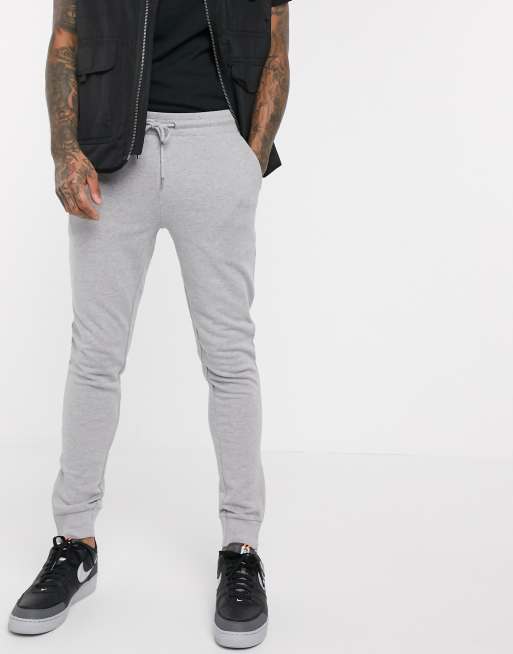 ASOS DESIGN skinny joggers in grey marl