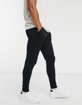 black fitted sweatpants