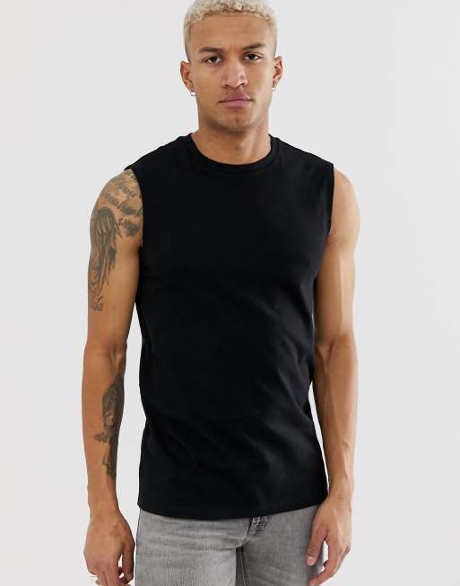 ASOS DESIGN organic sleeveless tank in black | ASOS