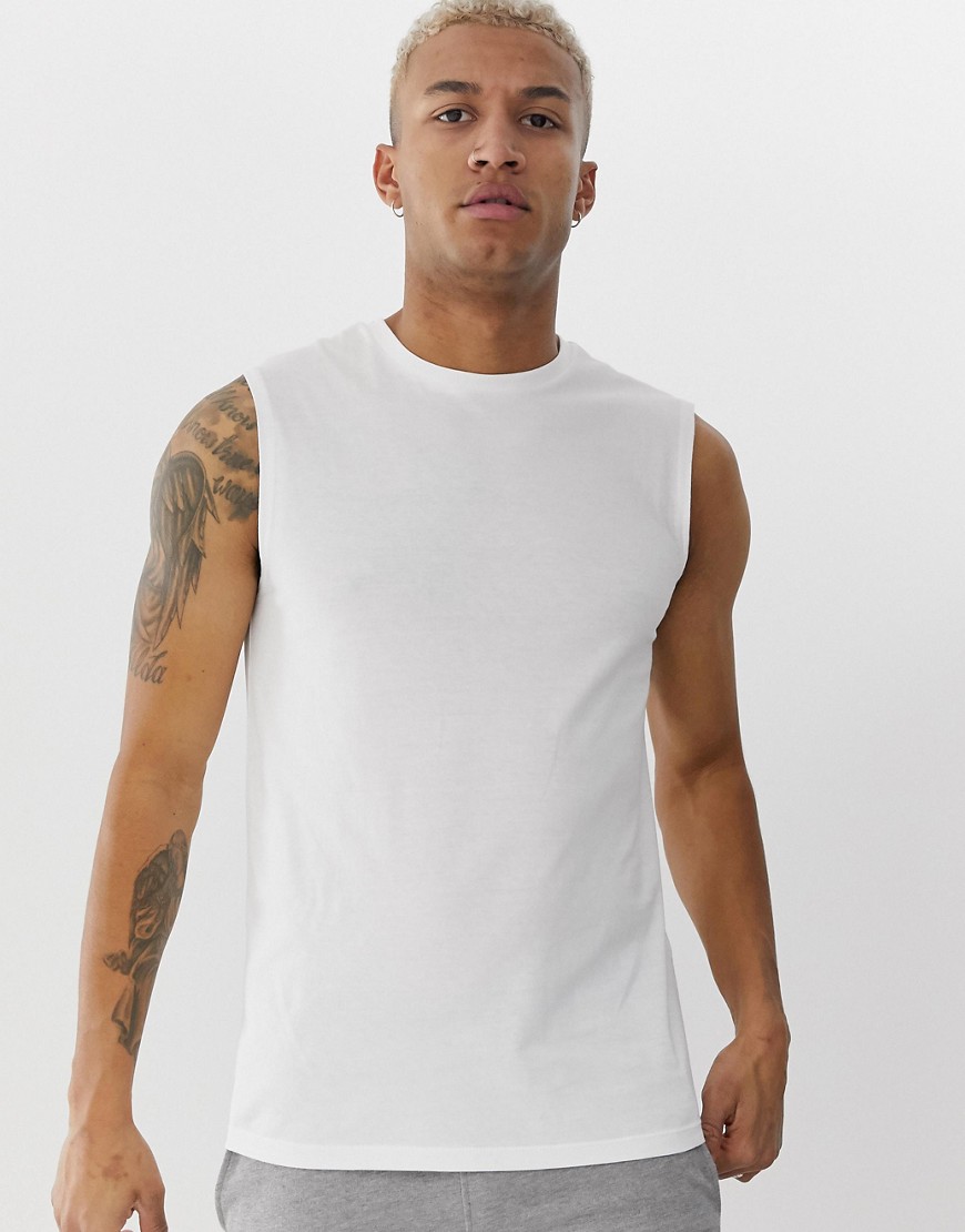 ASOS DESIGN organic sleeveless tank in white
