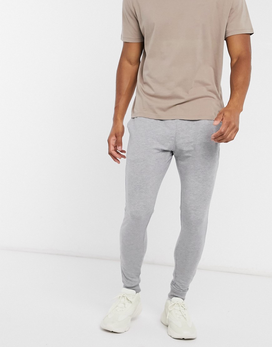 ASOS DESIGN organic super skinny sweatpants in gray marl-Grey
