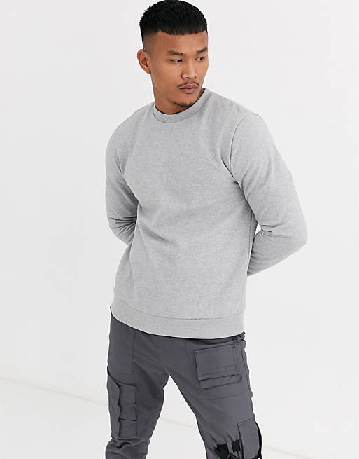 ASOS DESIGN organic sweatshirt in grey marl
