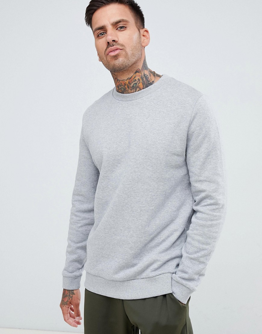 ASOS DESIGN organic sweatshirt in grey