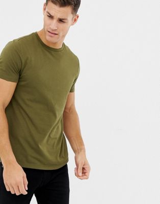 ASOS DESIGN organic t-shirt with crew neck in green | ASOS