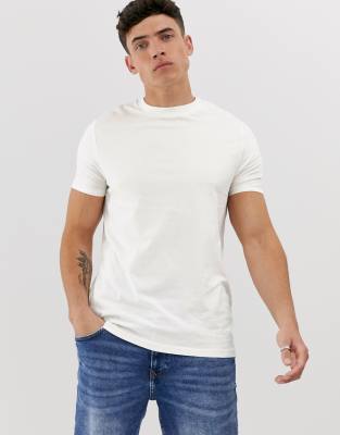 ASOS DESIGN organic t-shirt with crew neck in off white