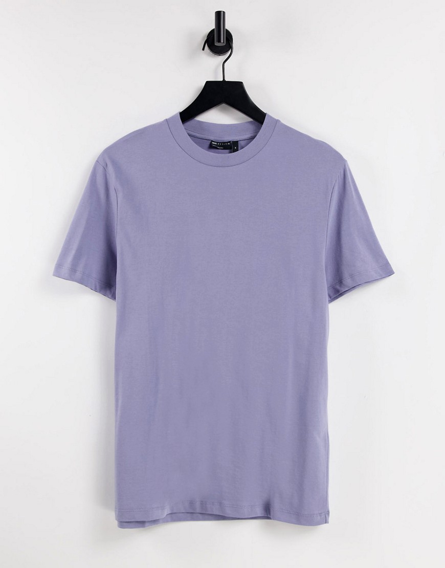 ASOS DESIGN organic t-shirt with crew neck in washed purple