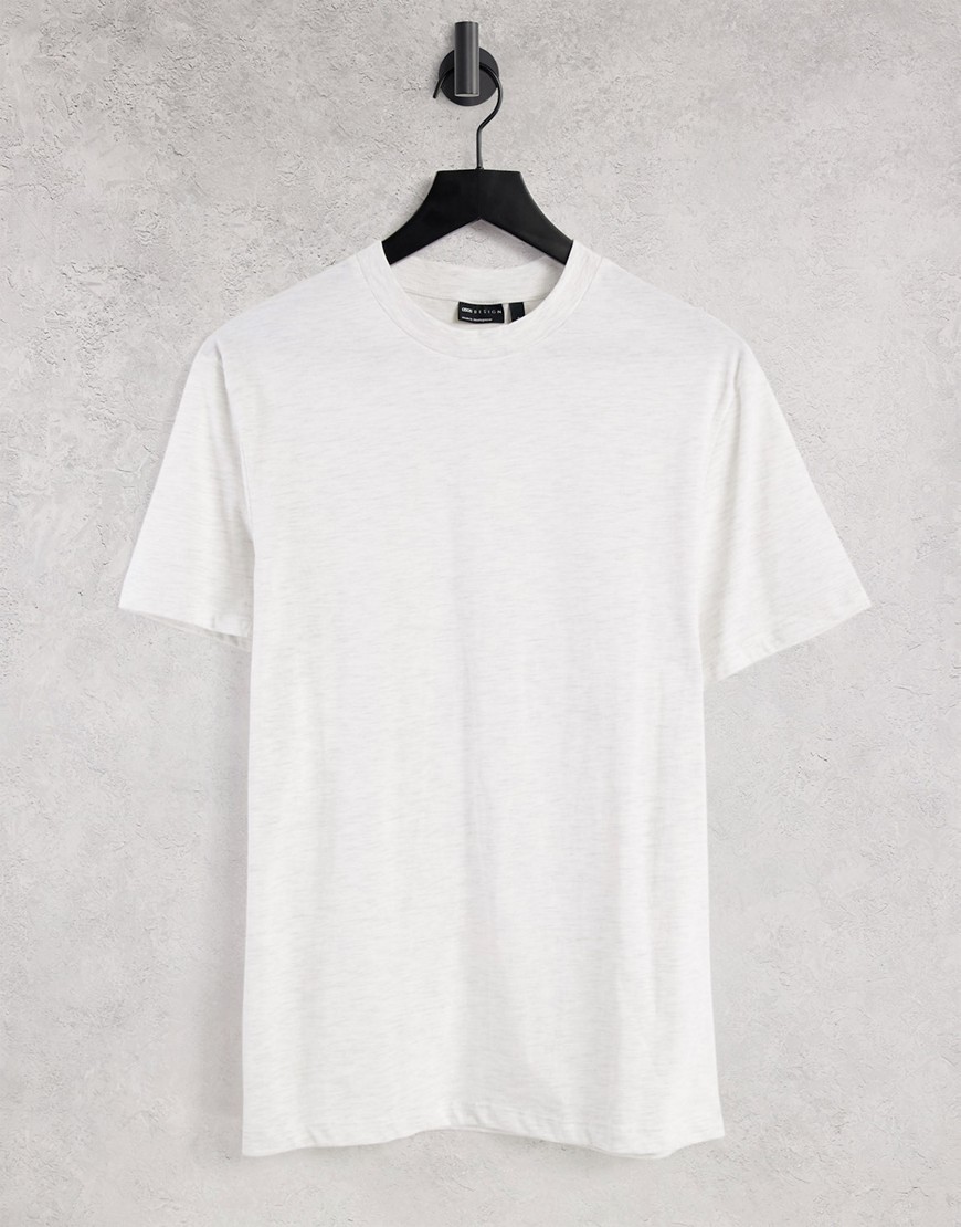 ASOS DESIGN organic t-shirt with crew neck in white heather