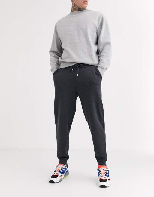 ASOS DESIGN organic tapered sweatpants in charcoal | ASOS