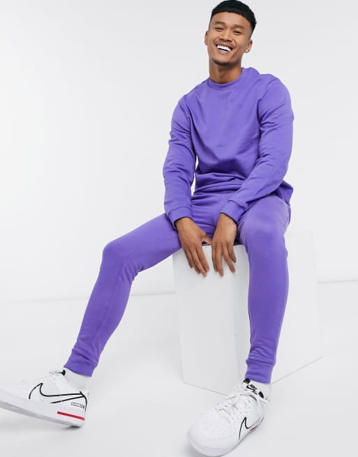 ASOS DESIGN organic tracksuit in purple | ASOS