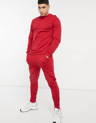 red skinny sweatpants