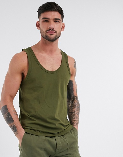 ASOS DESIGN organic vest in green