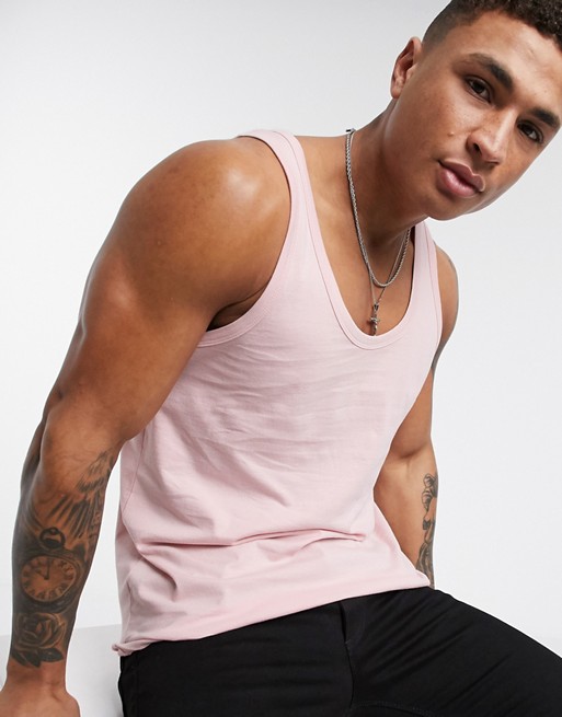 ASOS DESIGN organic vest in pink