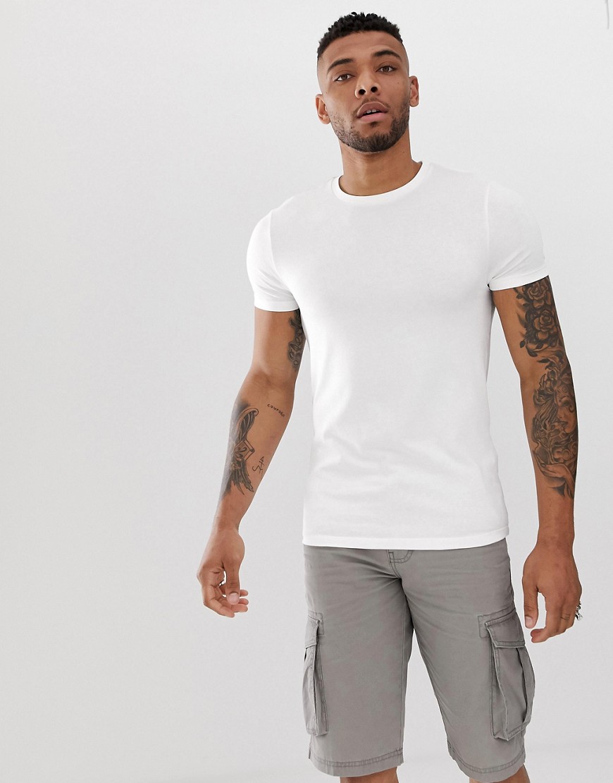 ASOS DESIGN – Organic – Vit t-shirt i skinny fit med rund halsringning
