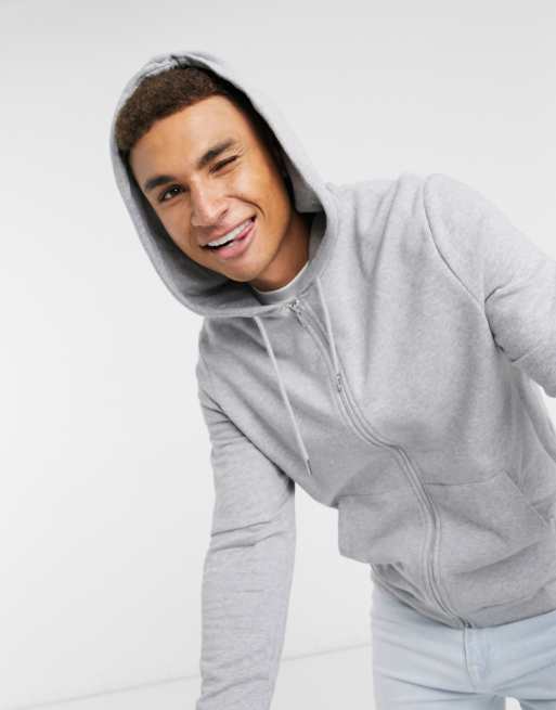 ASOS DESIGN hoodie in gray marl