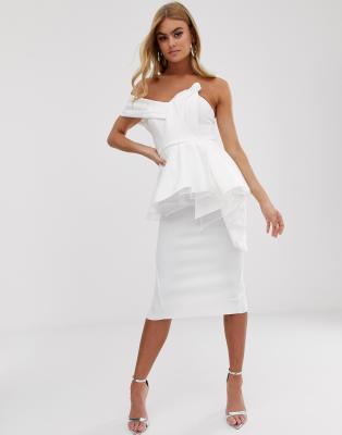 asos white peplum dress