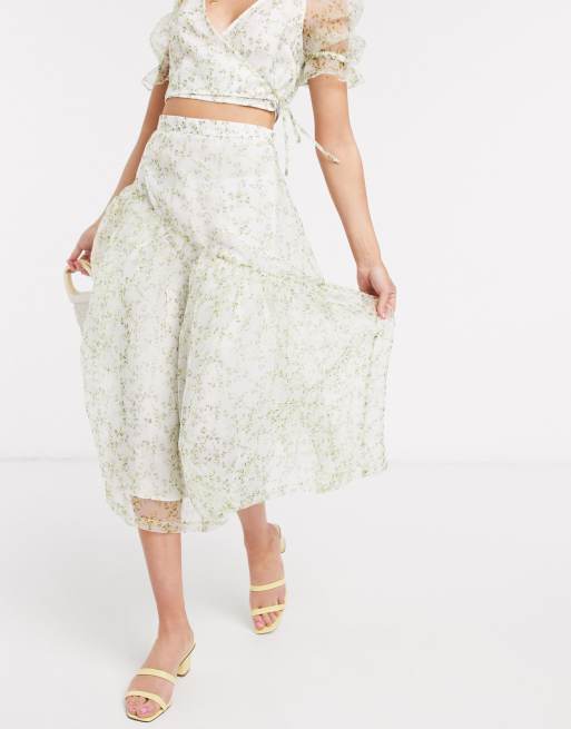 organza floral skirt and top