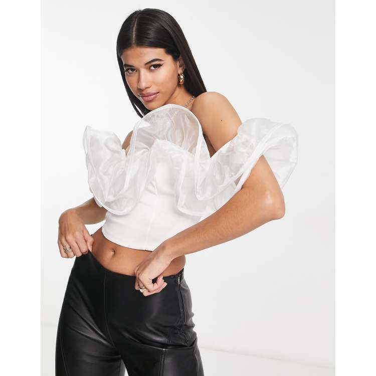 Asos white store bardot top