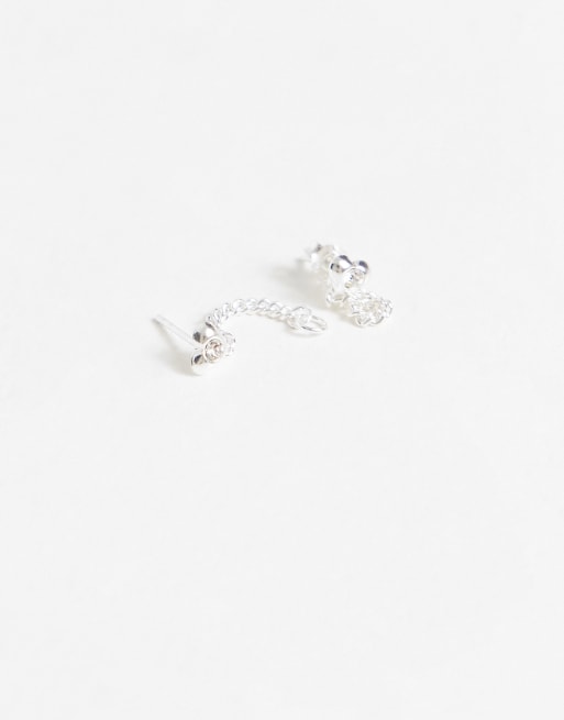 ASOS DESIGN – Örhängen med hjärtformad kedjedesign i sterlingsilver, 4 av 4