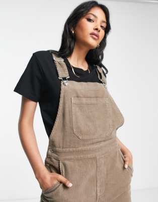 ASOS DESIGN original corduroy dungaree in fawn ASOS