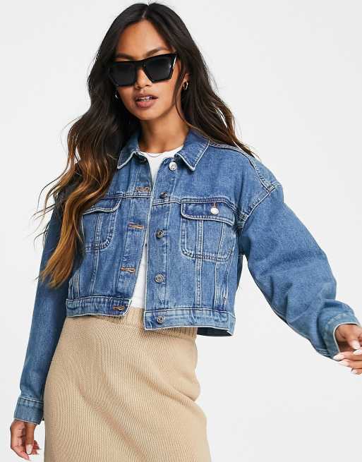 Asos cropped hotsell denim jacket