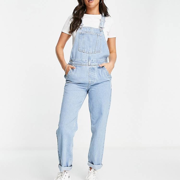 MBLUE Asos Women Clothing Dungarees MBLUE Denim slouchy overalls in midwash 
