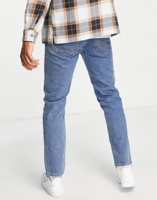 ASOS DESIGN original fit jeans in flat 