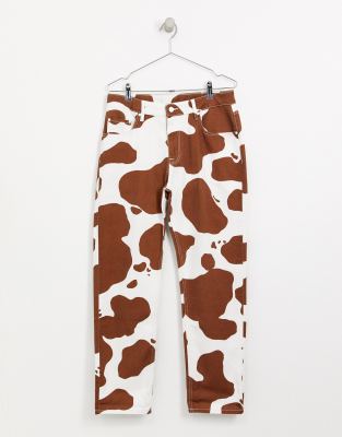 asos cow print jeans