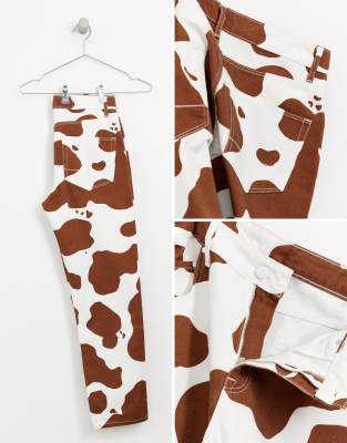 asos cow print jeans