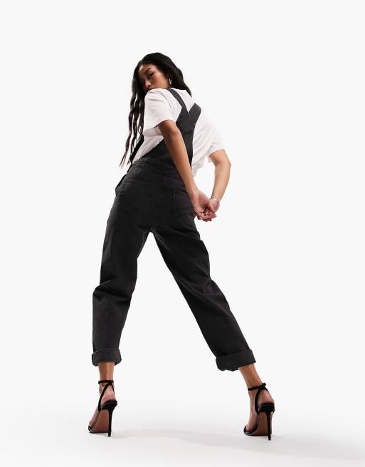 ASOS DESIGN - Original - Overalls i vasket sort denim, 3 af 5