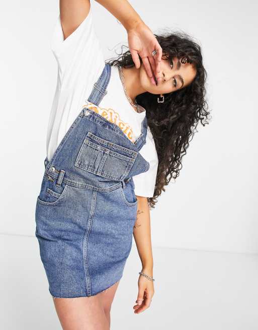ASOS DESIGN - Original - Pinny-overalls i mellemvasket denim