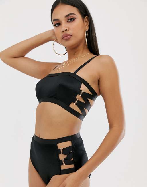ASOS DESIGN – Ottilie – Bralette und Slip mit Satin und elastischer Seite, 2 von 3