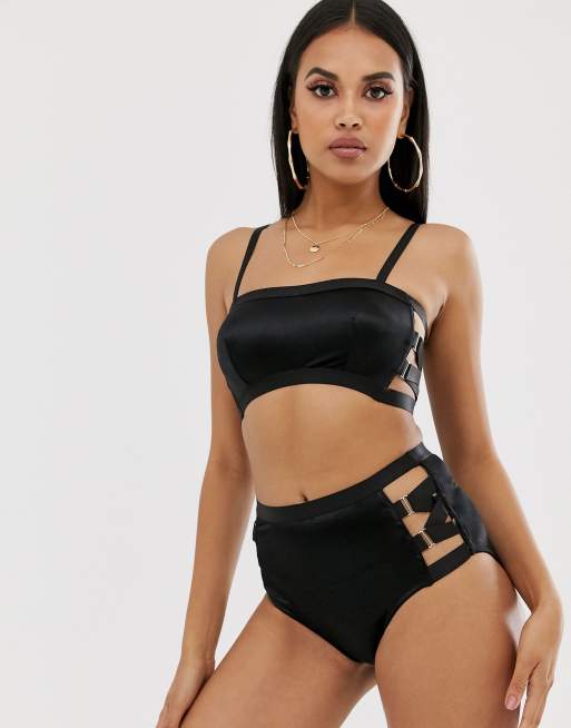 ASOS DESIGN – Ottilie – Bralette und Slip mit Satin und elastischer Seite, 3 von 3
