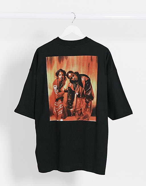ASOS DESIGN Outkast heavyweight oversized t-shirt with large photographic  print and front print