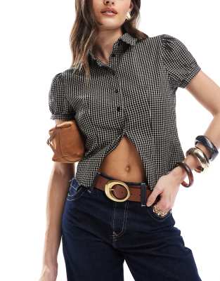 Asos Design Oval Buckle Jeans Belt In Tan-brown