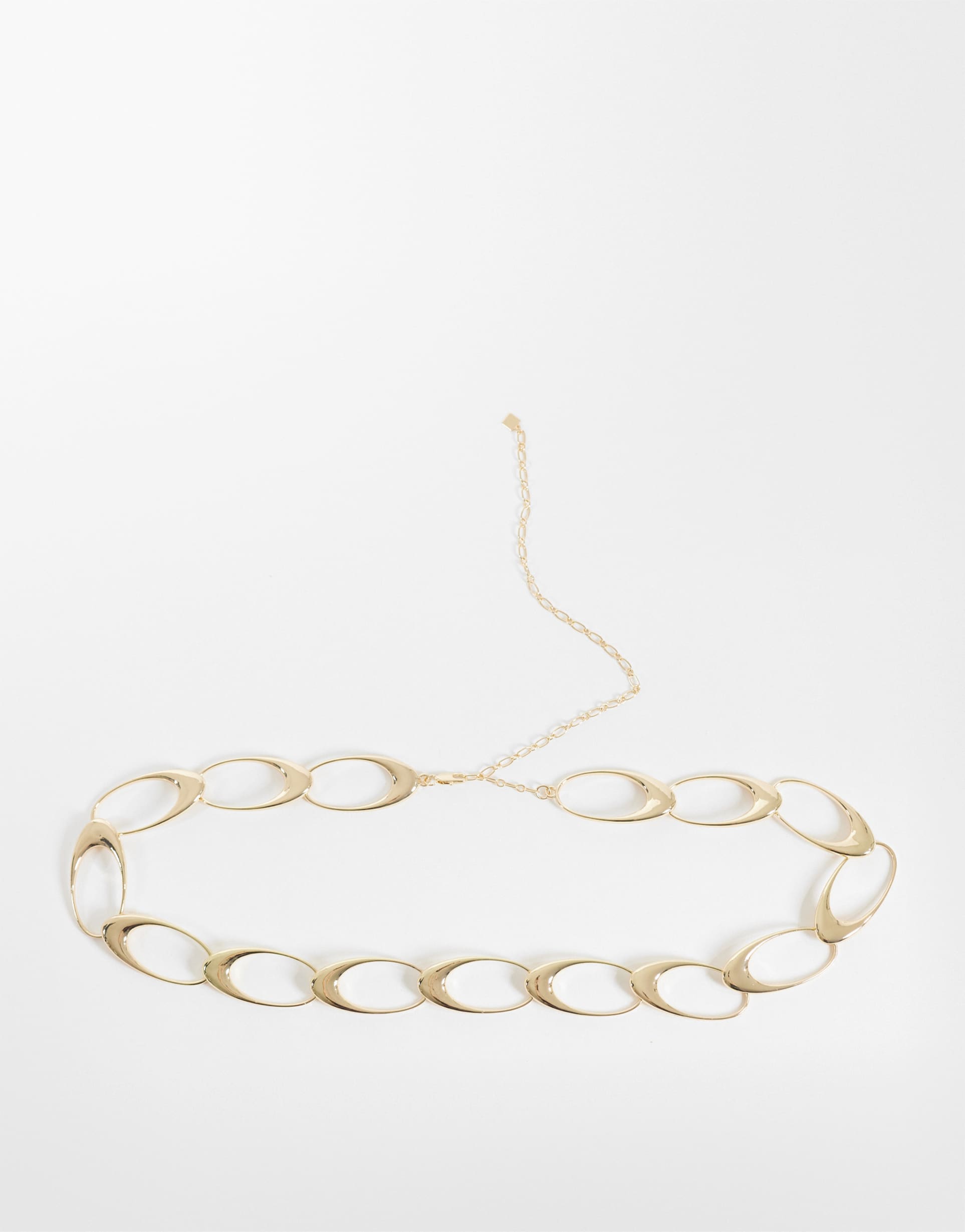 asos design oval chain belt in gold tone