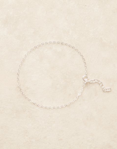ASOS DESIGN oval link chain bracelet in sterling silver - view 1