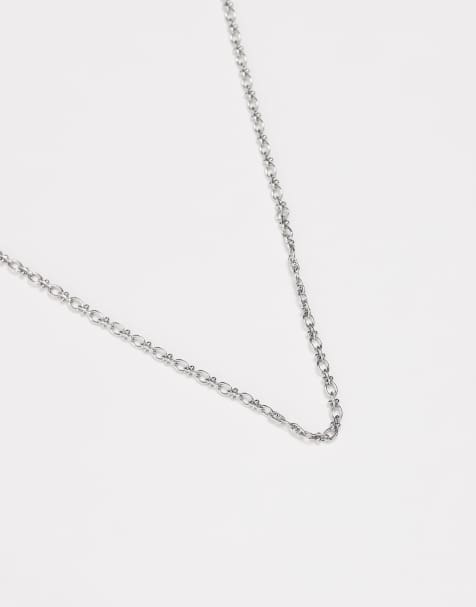 ASOS DESIGN oval link chain necklace with ball detailing in silver - view 2