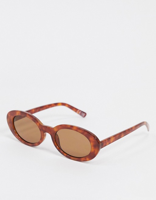 ASOS DESIGN oval sunglasses in tort