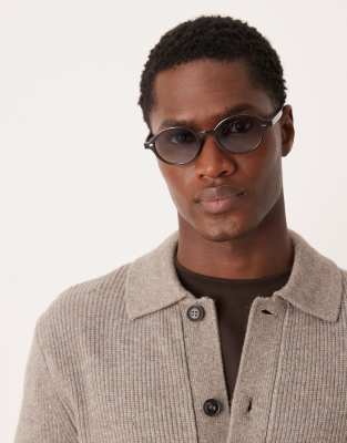 ASOS DESIGN ASOS DESIGN oval sunglasses with light brown lens and brown frame